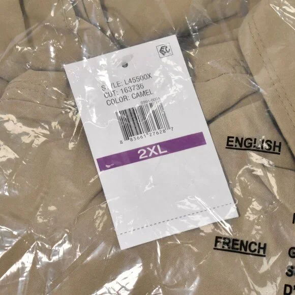 London Fog Mens Golf Jacket 2XL Camel Microfiber Lightweight Solid Zip Front NEW - Picture 9 of 9